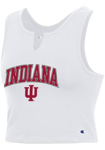 Champion Indiana Hoosiers Womens White V Notch Cropped Tank Top