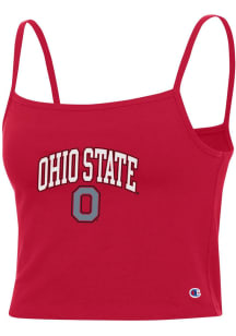 Champion Ohio State Buckeyes Womens Red Fan Cropped Cami Tank Top