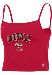 Champion Louisville Cardinals Womens Red Fan Cropped Cami Tank Top