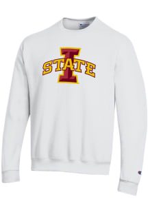 Champion Iowa State Cyclones Mens White Versa Twill Long Sleeve Crew Sweatshirt