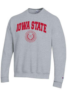 Champion Iowa State Cyclones Mens Grey Arch Seal Long Sleeve Crew Sweatshirt