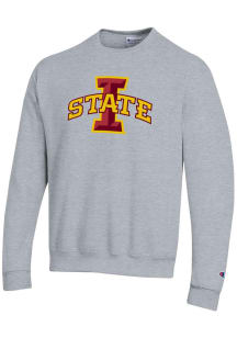 Champion Iowa State Cyclones Mens Grey Versa Twill Long Sleeve Crew Sweatshirt