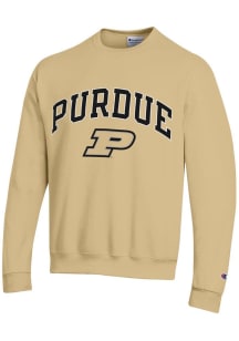 Champion Purdue Boilermakers Mens Gold Arched Mascot Long Sleeve Crew Sweatshirt