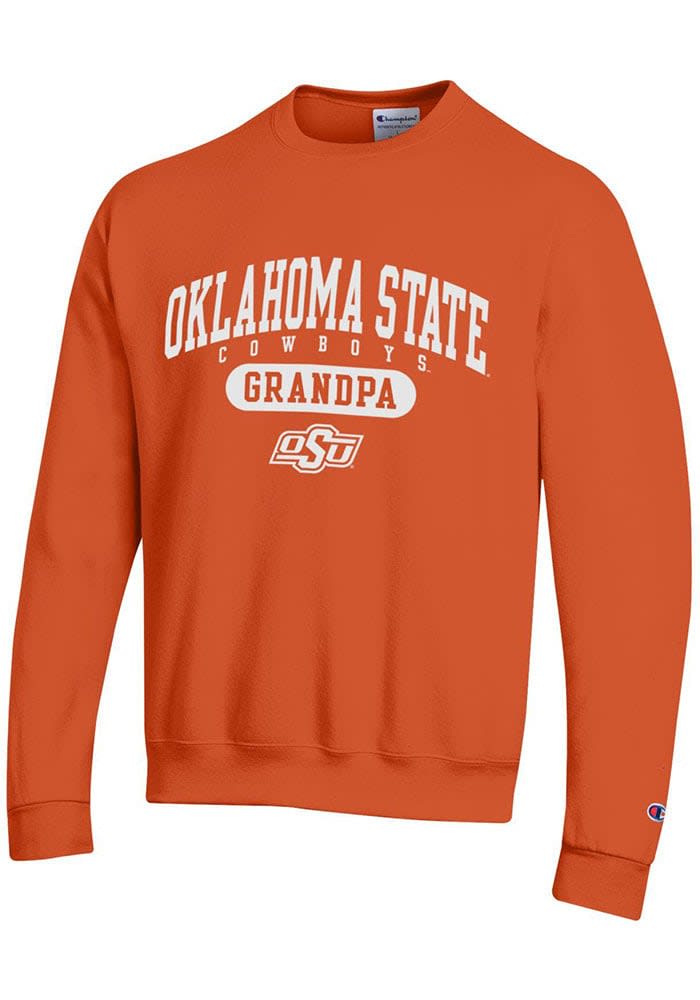 Champion Oklahoma State Cowboys Mens Black Arch Mascot Long Sleeve Crew  Sweatshirt