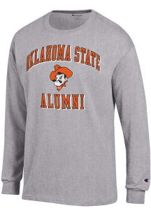 Champion Oklahoma State Cowboys Grey Alumni Number One Graphic Long Sleeve T Shirt