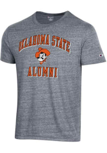 Champion Oklahoma State Cowboys Grey Alumni Number One Graphic Short Sleeve Fashion T Shirt