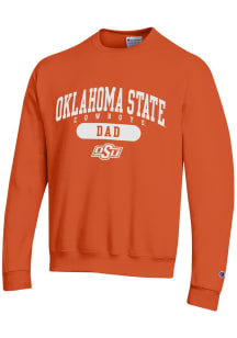 Champion Oklahoma State Cowboys Mens Orange Pill Dad Long Sleeve Crew Sweatshirt