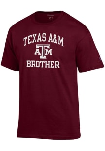 Champion Texas A&amp;M Aggies Maroon Brother Number One Graphic Short Sleeve T Shirt