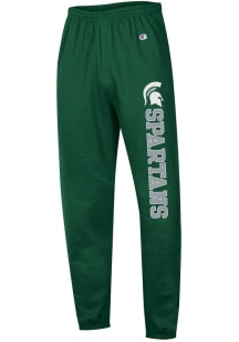 Champion Michigan State Spartans Mens Green Banded Bottom Sweatpants