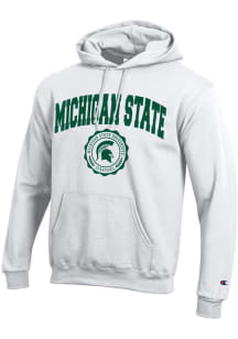 Champion Michigan State Spartans Mens White Seal Long Sleeve Hoodie
