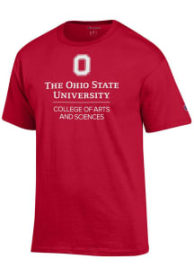 Champion Ohio State Buckeyes Red School of Arts and Sciences Short Sleeve T Shirt