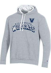 Champion Villanova Wildcats Mens Grey Stadium Flat Name Long Sleeve Hoodie