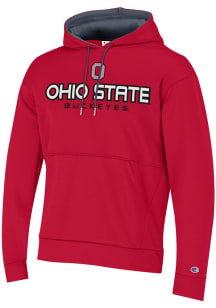 Champion Ohio State Buckeyes Mens Red Stadium Athletic Fleece Hood
