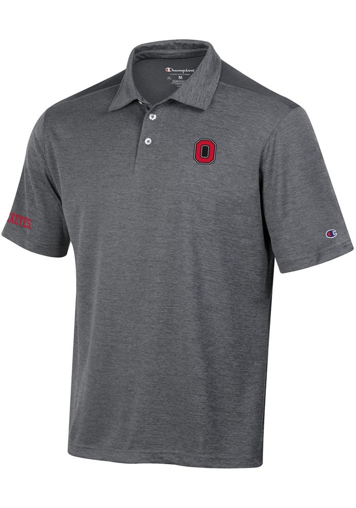 Champion Ohio State Buckeyes Mens Stadium Two Tone Short Sleeve Polo