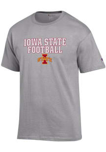 Champion Iowa State Cyclones Grey Stacked Football Short Sleeve T Shirt