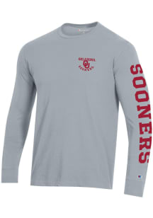 Champion Oklahoma Sooners Grey Stadium Long Sleeve T Shirt