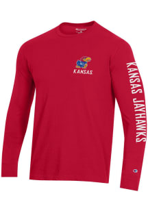 Champion Kansas Jayhawks Red Stadium Long Sleeve T Shirt