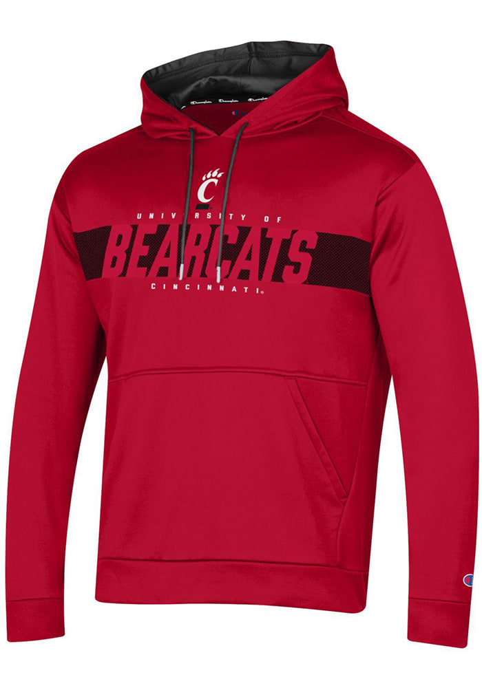 Champion Cincinnati Bearcats Mens Red Stadium Fleece Hood