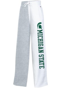 Champion Michigan State Spartans Womens Two Tone Puddle White Sweatpants