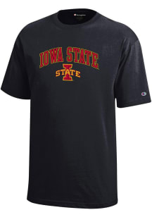 Champion Iowa State Cyclones Youth Black Arch Mascot Short Sleeve T-Shirt