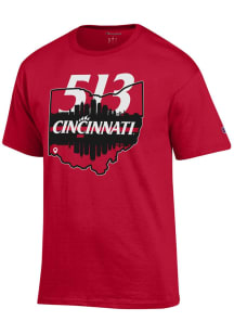 Champion Cincinnati Bearcats Red 513 Day Short Sleeve T Shirt