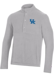 Champion Kentucky Wildcats Mens Grey Explorer Snap Long Sleeve 1/4 Zip Pullover