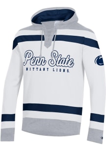 Champion Penn State Nittany Lions Mens White Big Stripe Hockey Long Sleeve Hoodie