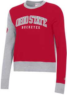 Champion Ohio State Buckeyes Womens Red Home and Away Crew Sweatshirt