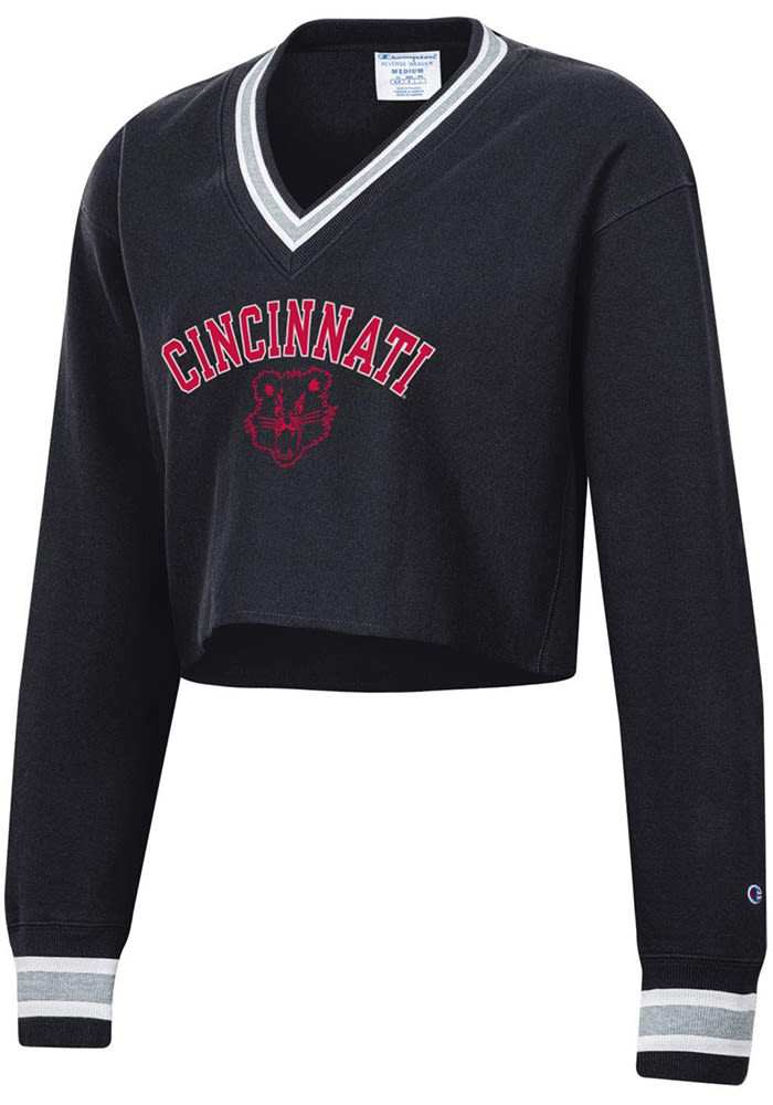 Champion Cincinnati Bearcats Womens RW Cropped Crew Sweatshirt