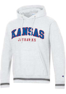 Champion Kansas Jayhawks Mens Grey Higher Ed Long Sleeve Hoodie