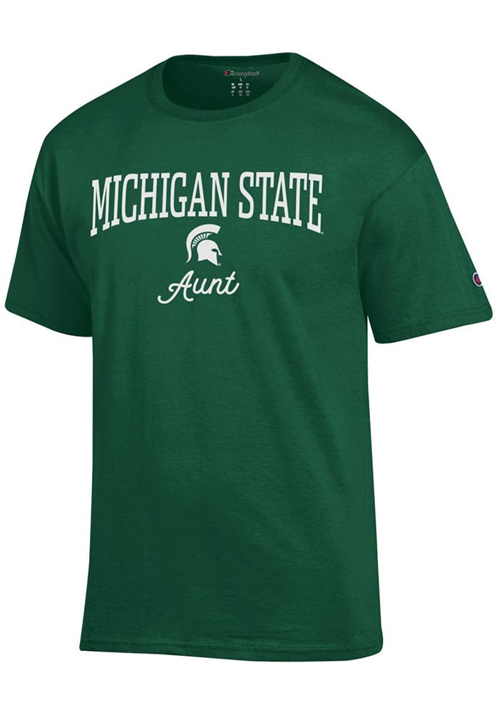 Champion Michigan State Spartans Women's Green Aunt Short Sleeve T-Shirt, Green, 100% Cotton, Size L, Rally House