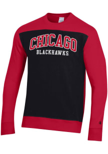 Champion Chicago Blackhawks Mens Red Super Fan Long Sleeve Fashion Sweatshirt