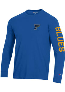 Champion St Louis Blues Blue Distressed Long Sleeve T Shirt