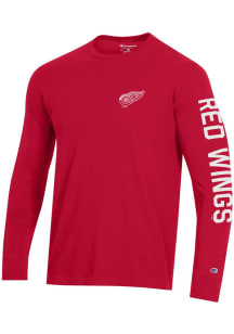Champion Detroit Red Wings Red Distressed Long Sleeve T Shirt