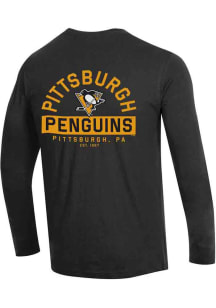 Champion Pittsburgh Penguins Black Distressed Long Sleeve T Shirt