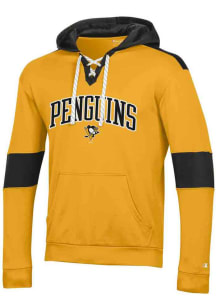 Champion Pittsburgh Penguins Mens Gold LACE UP Fashion Hood
