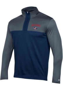 Champion Columbus Blue Jackets Mens Navy Blue POLY FLEECE Long Sleeve Qtr Zip Pullover