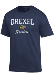 Champion Drexel Dragons Womens Navy Blue Grandma Short Sleeve T-Shirt