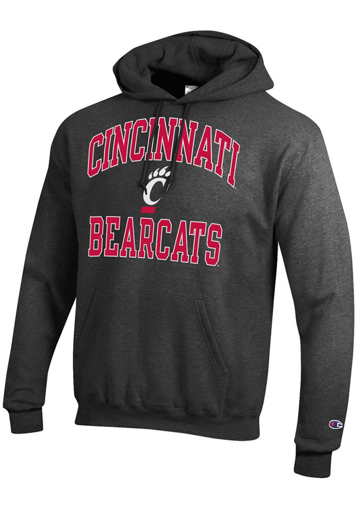 Men's Champion Gray Cincinnati Bearcats Football Eco Powerblend Pullover Hoodie Size: Large