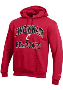 Champion Cincinnati Bearcats Mens Red Number One Graphic Long Sleeve Hoodie
