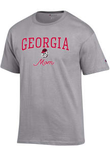 Champion Georgia Bulldogs Womens Grey Mom Short Sleeve T-Shirt
