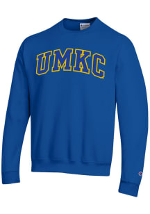 Champion UMKC Roos Mens Blue Versa Twill Long Sleeve Crew Sweatshirt