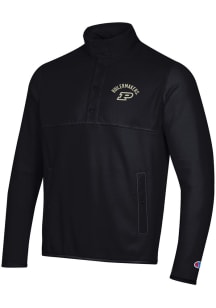 Champion Purdue Boilermakers Mens Black Explorer Fleece Long Sleeve 1/4 Zip Pullover
