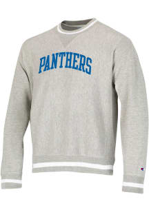Champion Pitt Panthers Mens Grey Vintage Wash Reverse Weave Long Sleeve Crew Sweatshirt
