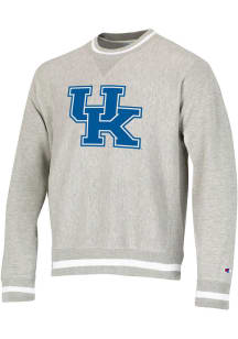 Champion Kentucky Wildcats Mens Grey Vintage Wash Reverse Weave Long Sleeve Crew Sweatshirt