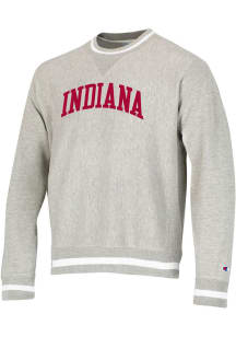Champion Indiana Hoosiers Mens Grey Vintage Wash Reverse Weave Long Sleeve Crew Sweatshirt