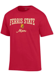 Champion Ferris State Bulldogs Womens Red Mom Short Sleeve T-Shirt