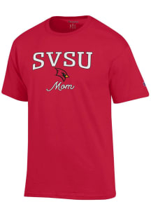Champion Saginaw Valley State Cardinals Womens Red Mom Short Sleeve T-Shirt