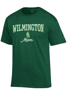 Champion Wilmington College Quakers Womens Green Mom Short Sleeve T-Shirt