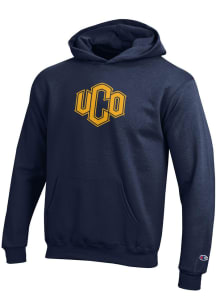 Champion Central Oklahoma Bronchos Youth Navy Blue Primary Logo Long Sleeve Hoodie